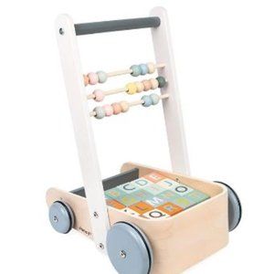 ABC Block Cart Push Toy 20 Blocks, Wood